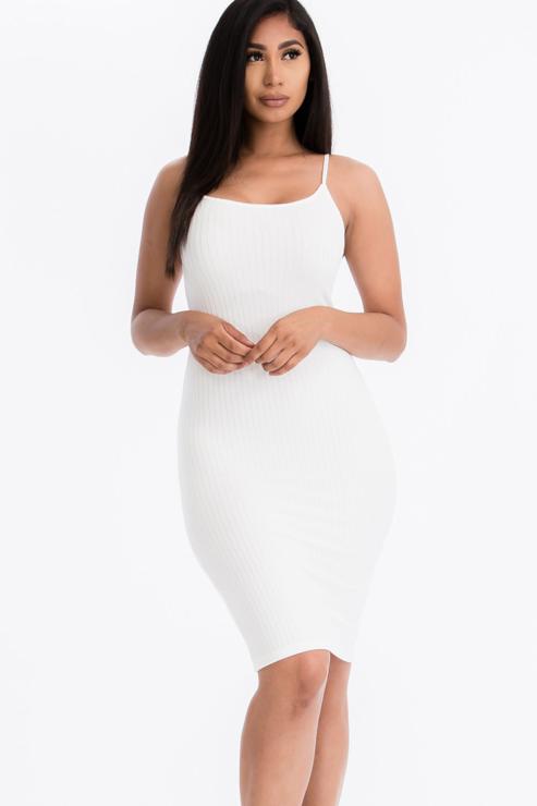 Ribbed Cami Soft Bodycon Dress (CAPELLA)-7