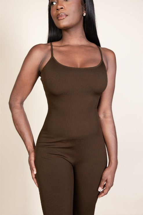 Ribbed Sleeveless Wide Leg Jumpsuit (CAPELLA)-4