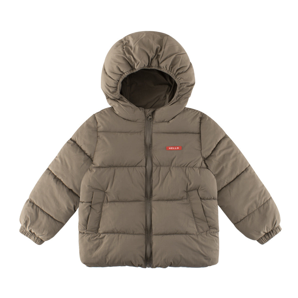 Arrival Baby Kids Boy Letters Logo Zipper Front Design Thick Jacket Coat-1