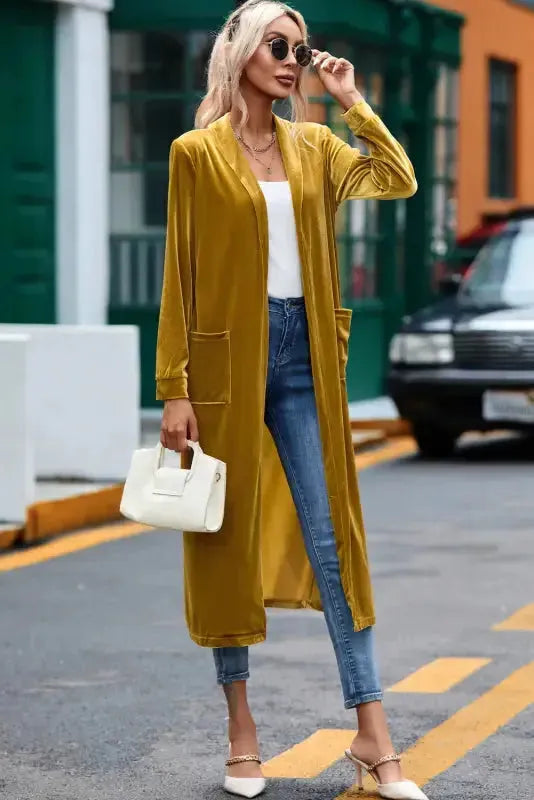 Velvet Long Duster Cardigan-4