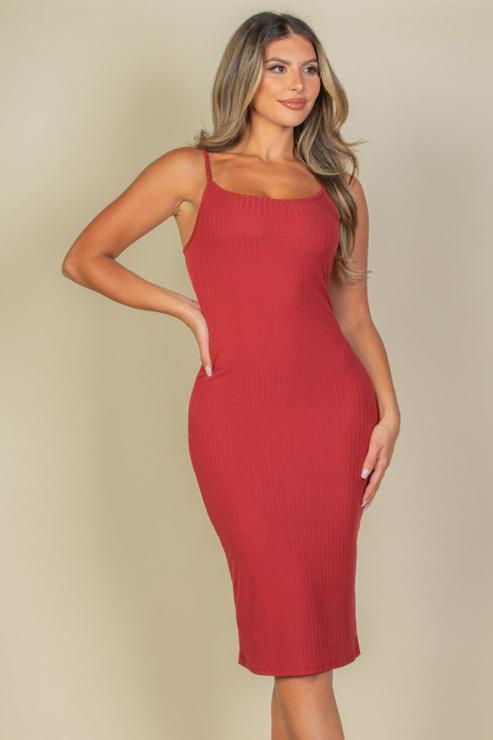 Ribbed Cami Soft Bodycon Dress (CAPELLA)-1