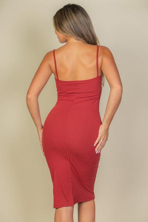 Ribbed Cami Soft Bodycon Dress (CAPELLA)-4