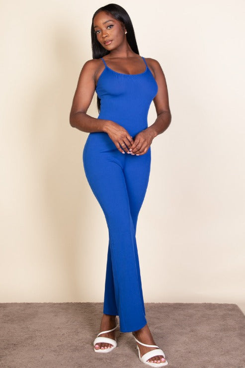 Ribbed Sleeveless Wide Leg Jumpsuit (CAPELLA)-7