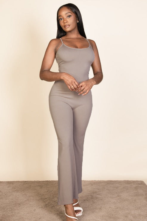 Ribbed Sleeveless Wide Leg Jumpsuit (CAPELLA)-8