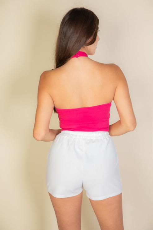 Ribbed Halter Neck Backless Top (CAPELLA)-4