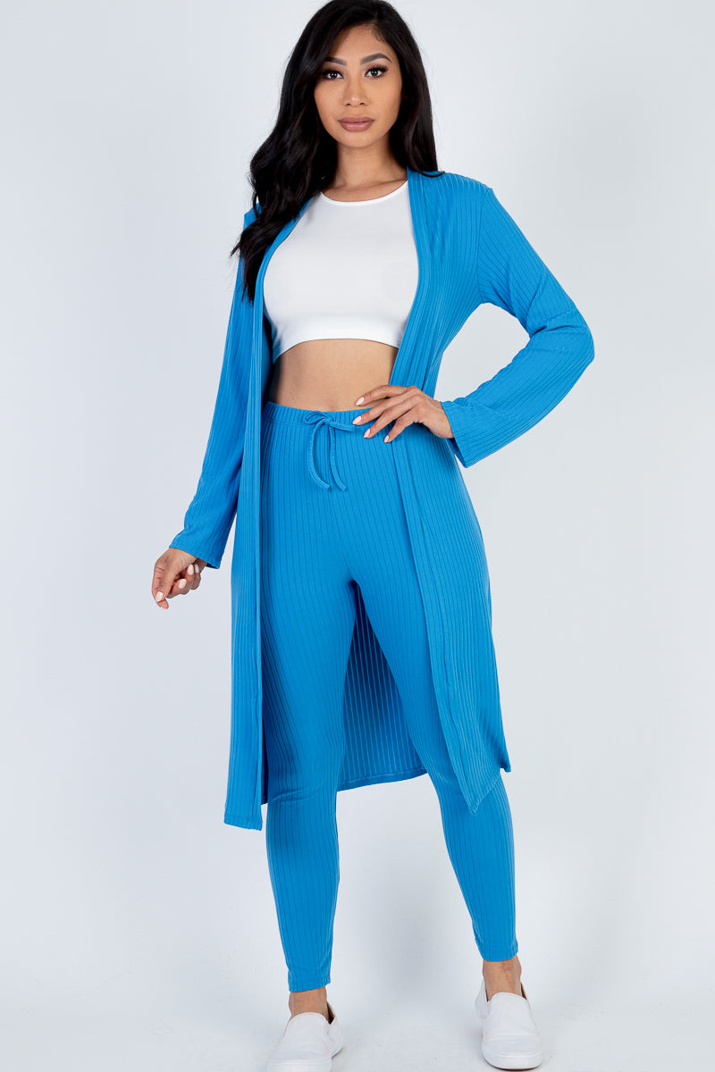 Ribbed Long Cardigan & Leggings Set (CAPELLA)-13