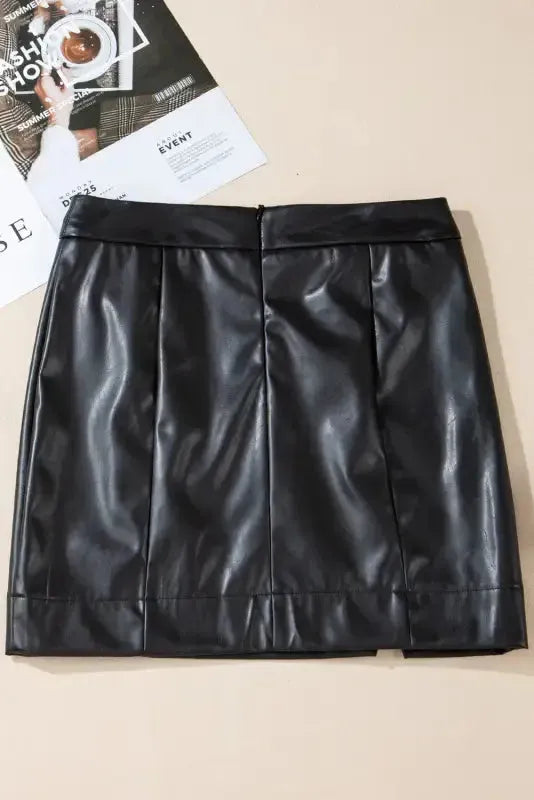 Posh PU Pencil Mini Skirt-3