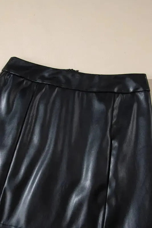 Posh PU Pencil Mini Skirt-4