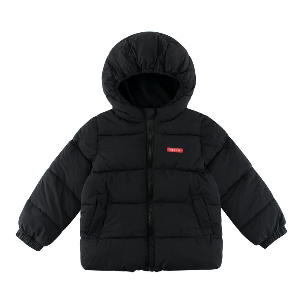 Arrival Baby Kids Boy Letters Logo Zipper Front Design Thick Jacket Coat-2
