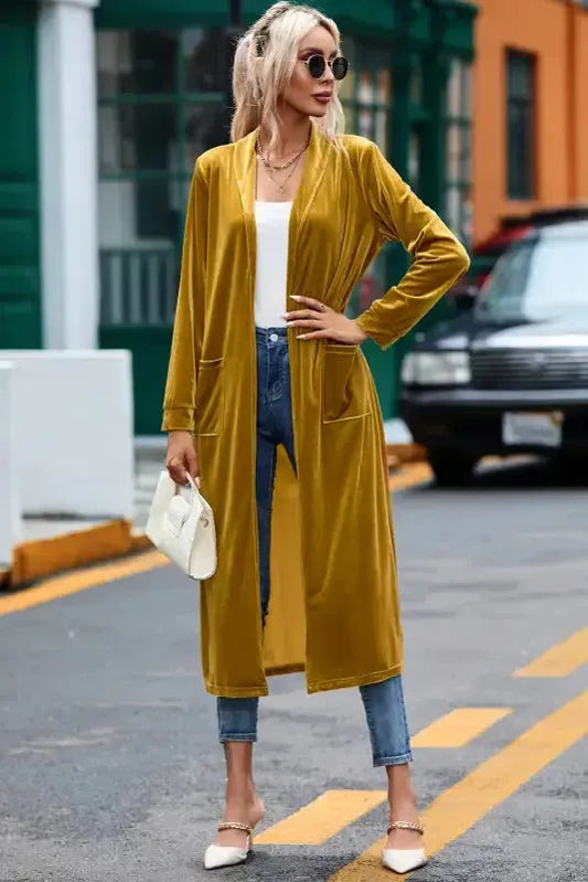 Velvet Long Duster Cardigan-0